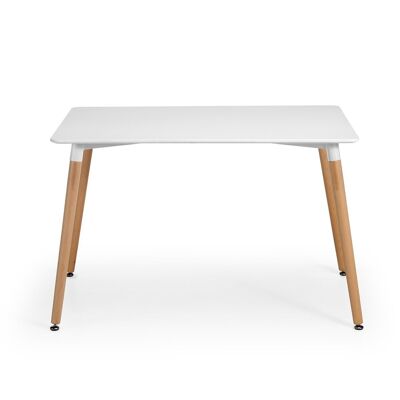 TABLE WITH 4 LEGS WHITE TOP 120x80 WOODEN LEGS DK1049