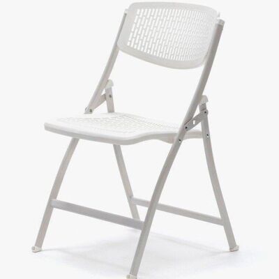 SEUL FOLDING CHAIR, SEAT AND BACK IN WHITE PVC DK1060