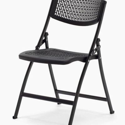 SEUL FOLDING CHAIR, SEAT AND BACK IN BLACK PVC DK1061