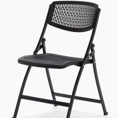 SEUL FOLDING CHAIR, SEAT AND BACK IN BLACK PVC DK1061