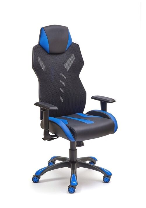 SILLA GAMING GALAXY AZUL-NEGRA. BRAZOS REGULABLES EN ALTURA. DK1080