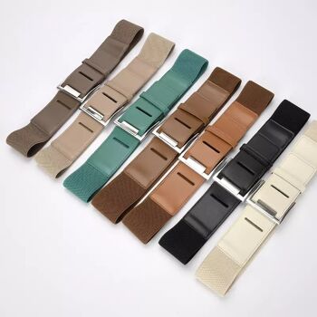 Ceintures larges chics | ceintures élastiques en cuir pour femmes | disponible en 7 couleurs différentes | paquet 2 de chaque couleur 1