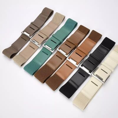 Elegantes cinturones anchos| cinturones elásticos de piel para mujer | disponible en 7 colores diferentes | paquete 2 de cada color
