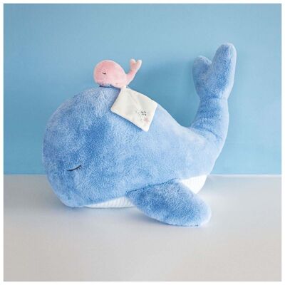 Doudou Whale XL - Blue