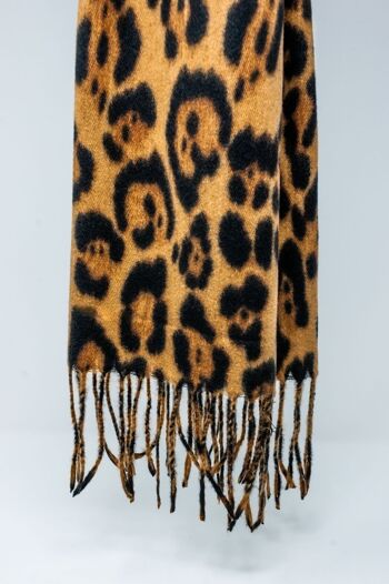 Foulard imprimé léopard marron 2