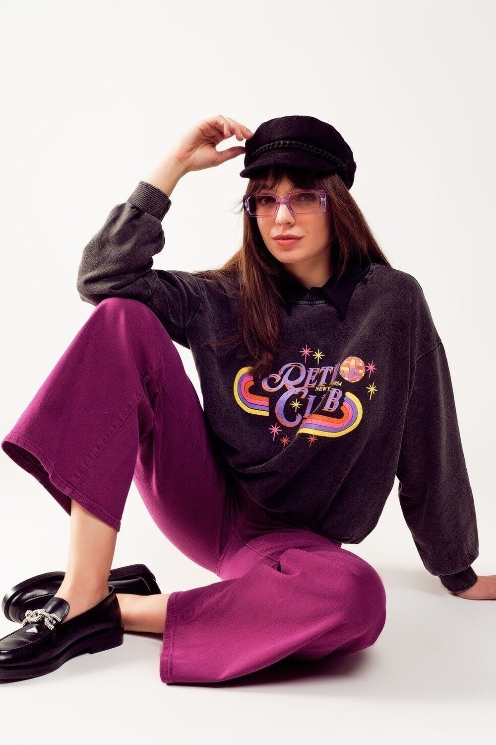 Felpa Retro Club nera