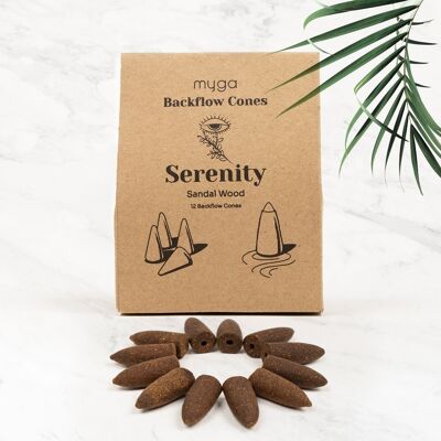 Serenity - Sandal Wood- Backflow Incense Cones