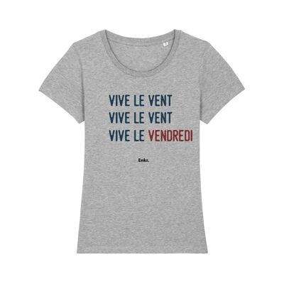 TSHIRT GRIS CHINÉ VIVE LE VENDREDI femme