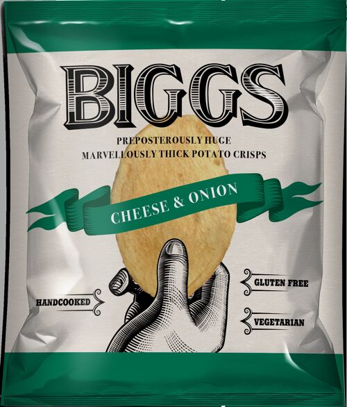 BIGGS Cheese & Onion Potato Crisps 60g or 2.1oz Bags 10 per box