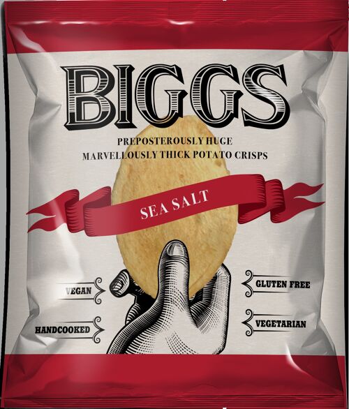 BIGGS Sea Salt Potato Crisps 60g or 2.1oz Bags 10 per box