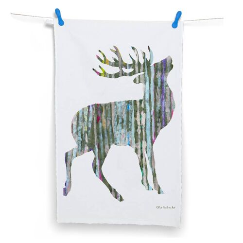 Silver Stag Tea Towel