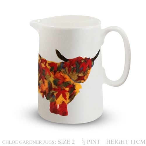 1/2 Pint Leaf Highland Cow Jug