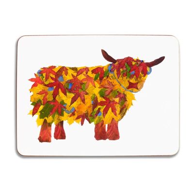 Set de Table Vache Highland Feuille Oblongue