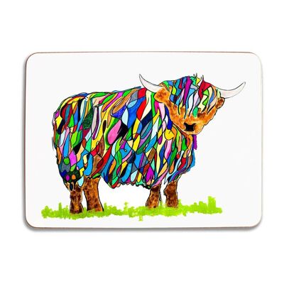 Mantel Oblongo Bright Highland Cow