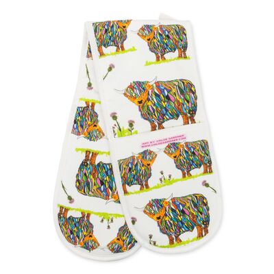 Bright Highland Cow Oven Gloves
