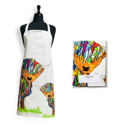 Bright Highland Cow & Baby Apron
