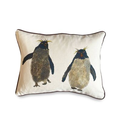 Rockhopper Penguin Pair Rectangular Cushion