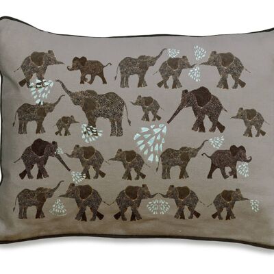 Elephants + Water Rectangular Cushion