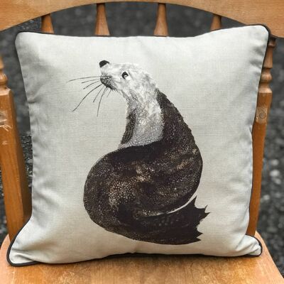 Feathery Seal Square Cushion