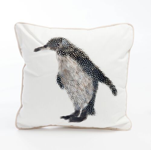 Feather Penguin (Facing Left) Square Cushion