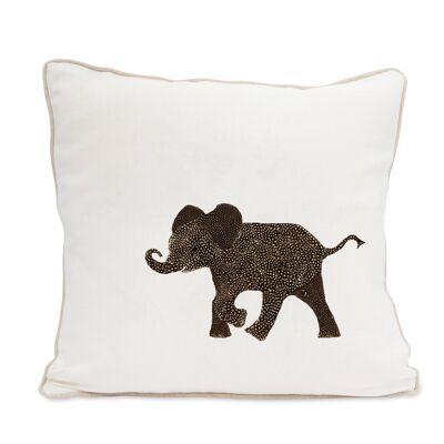 Coussin Carré Bébé Éléphant