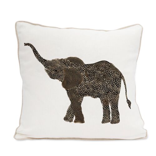 Elephant with Upturned Trunk Square Cushion