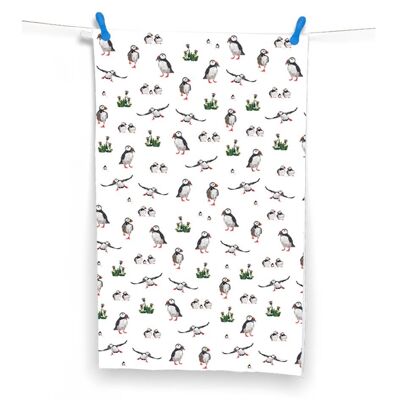 Puffin Repeat Tea Towel