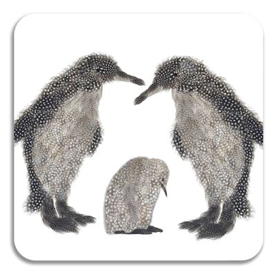 Dessous de verre famille pingouin carré