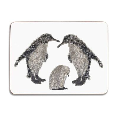 Oblong Penguin Pair with Baby Tablemat