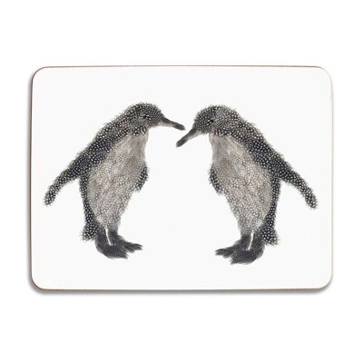 Mantel rectangular con forma de pareja de pingüinos