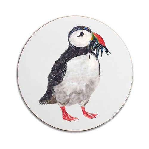 Round Puffin with Fish Coaster