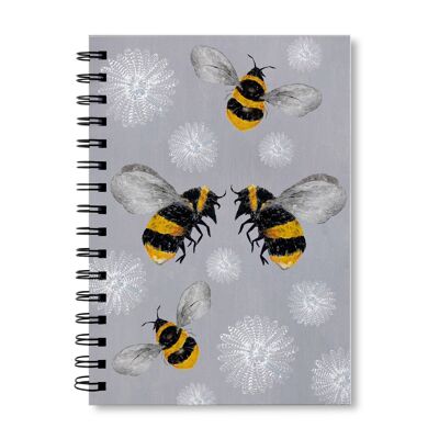 Carnet de notes Abeilles & Fleurs plumes blanches