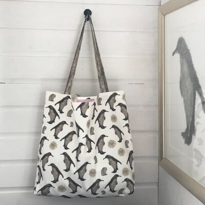 Large Penguin Repeat Bag with Feathery Handles
