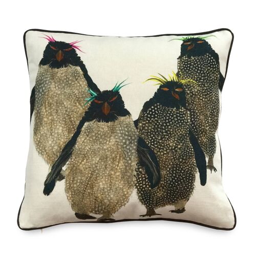 Rockhopper Penguins Square Cushion