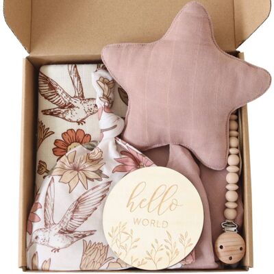 Baby Gift Set | cuddle cloth | beanie | wooden card