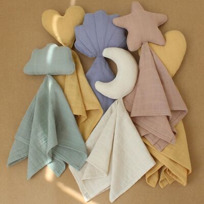Cuddle cloth baby | star | moon design | colored | organic cotton