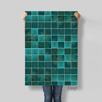 Photography Backdrop emerald green tiles