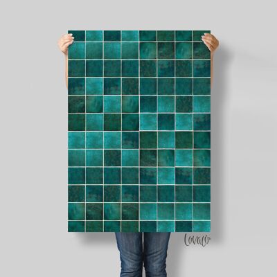 Fondo de fotografía azulejos verde esmeralda