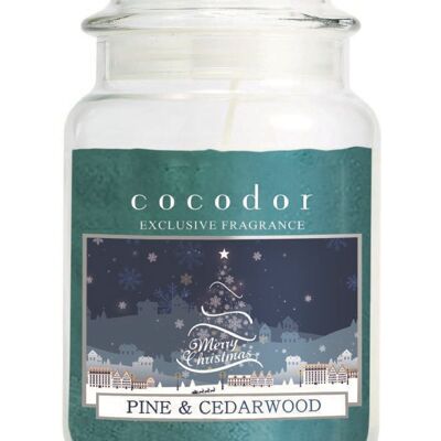 Cocodor Christmas Large Jar Candle 550g (PCA30462) - Pine & Cedarwood