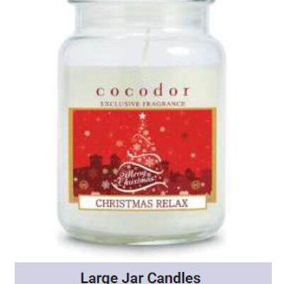 Cocodor Christmas Large Jar Candle 550g (PCA30457) - Christmas Relax