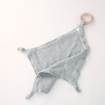 Couverture en mousseline de coton sur anneau en bois | bébé | tout-petit | 100% coton biologique 5