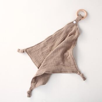 Couverture en mousseline de coton sur anneau en bois | bébé | tout-petit | 100% coton biologique 8