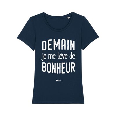 TSHIRT NAVY TOMORROW I AM RISE OF HAPPINESS woman