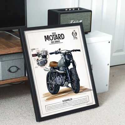 Motorcycle Scrambler Poster