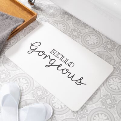 Hello Gorgeous White Stone Non Slip Bath Mat