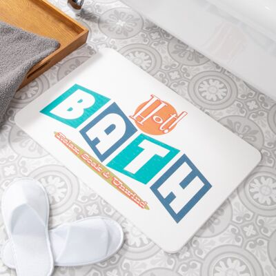 Hot Bath White Stone Non Slip Bath Mat