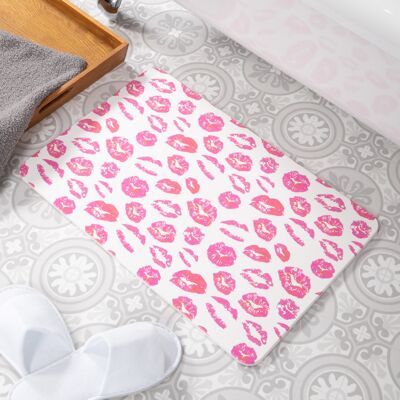 Lips White Stone Non Slip Bath Mat