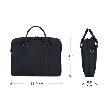 Ginza - 16” Duo Pocket Laptop Bag Recycled 
- Noir 3