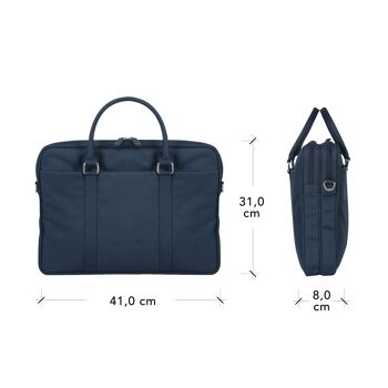 Ginza - 16” Duo Pocket Laptop Bag Recycled - Bleu 3