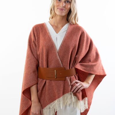 Poncho deia court brique